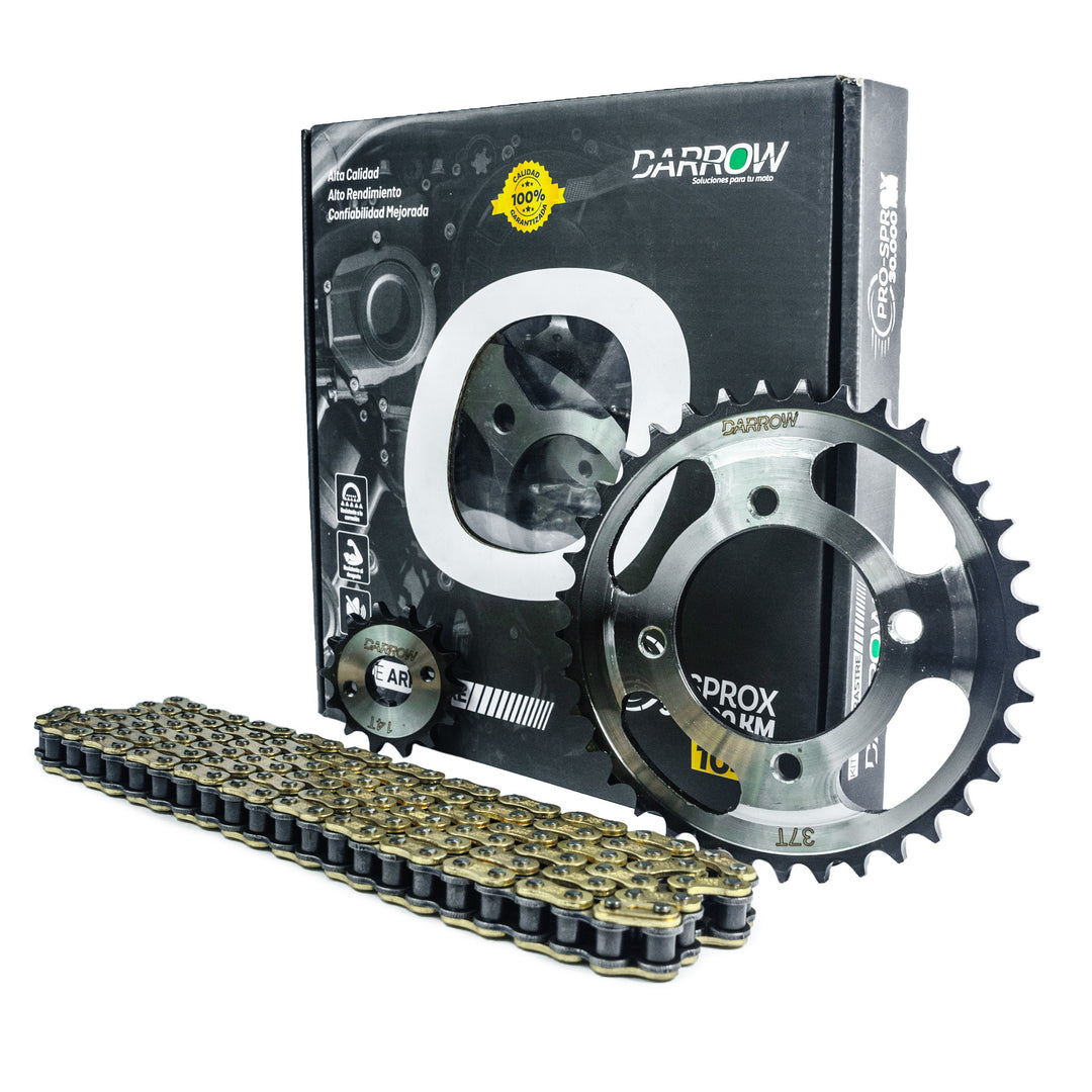 KIT ARRASTRE 14X37 428H STORM125 CADENA DORADA