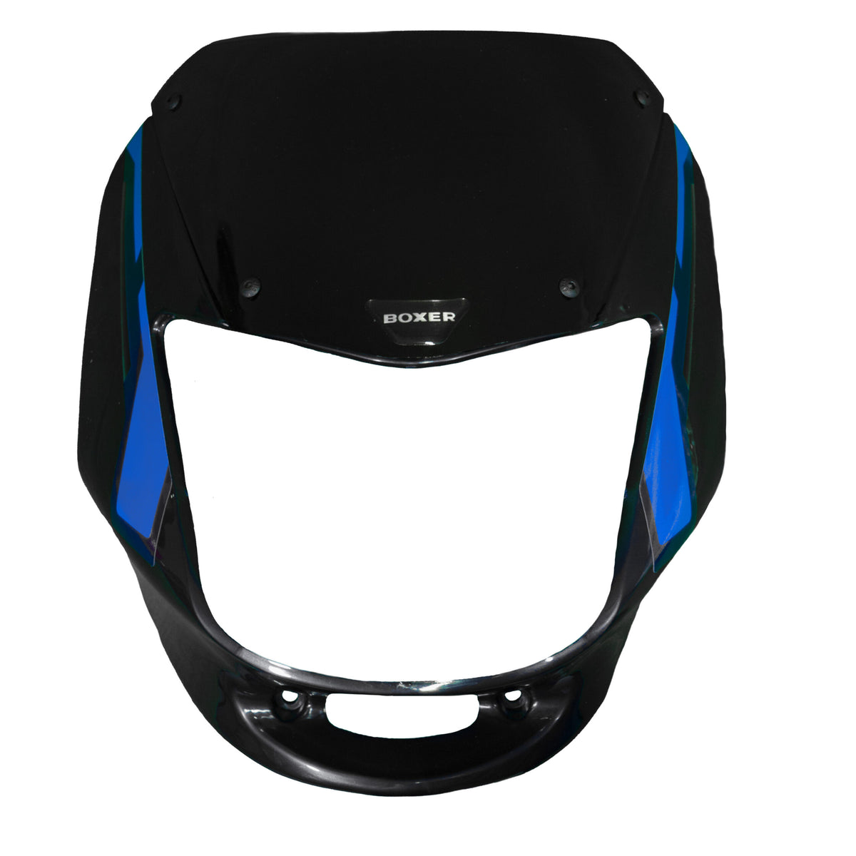 CARENAJE BOXER CON VISOR/CALCOMANIAS/EMBLEMA NEGRO/AZUL