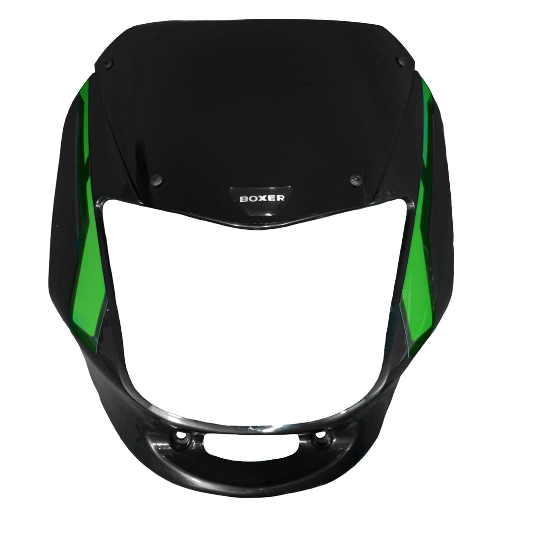 CARENAJE BOXER CON VISOR/CALCOMANIAS/EMBLEMA NEGRO/VERDE