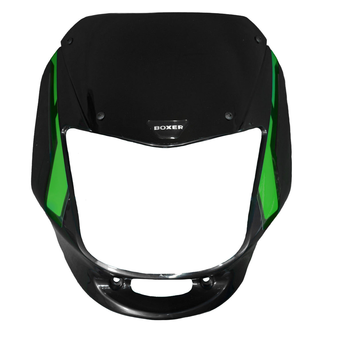 CARENAJE BOXER CON VISOR/CALCOMANIAS/EMBLEMA NEGRO/VERDE