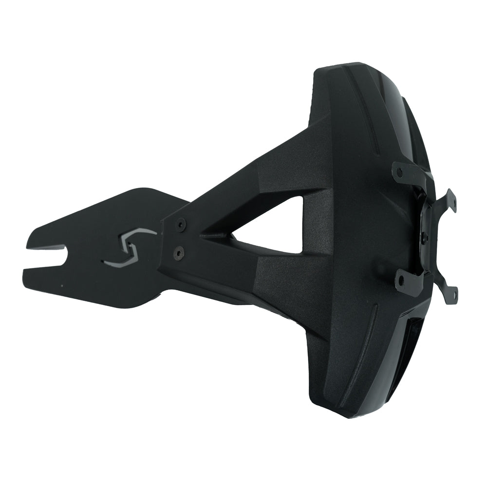 GUARDABARRO MONOBRAZO EN ALUMINIO PORTA PLACA NEGRO