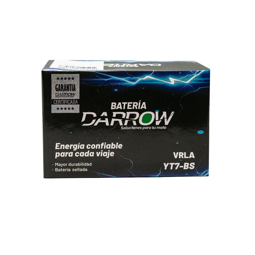 BATERIA YT7-BS AK180 3W/TNT150/JL125/ZX250 NINJA/AGILITY 125/AGILITY 150/AGILITY C1TY 150/XY200 ENDURO/BLACK