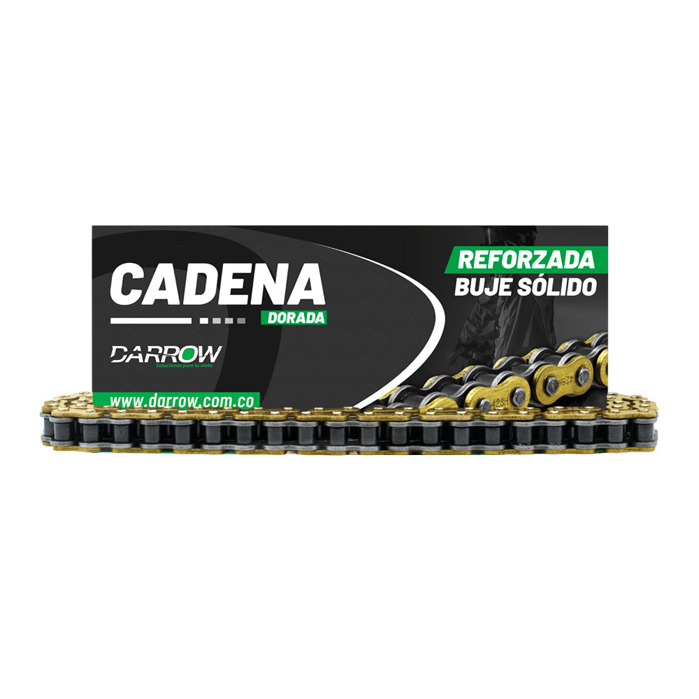CADENA 428H-132L REFORZADA BUJE SOLIDO DORADA