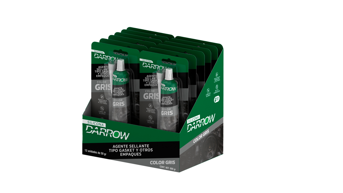 CAJA X 12 SILICONA AUTOMOTRIZ GRIS NEUTRA 50 GR