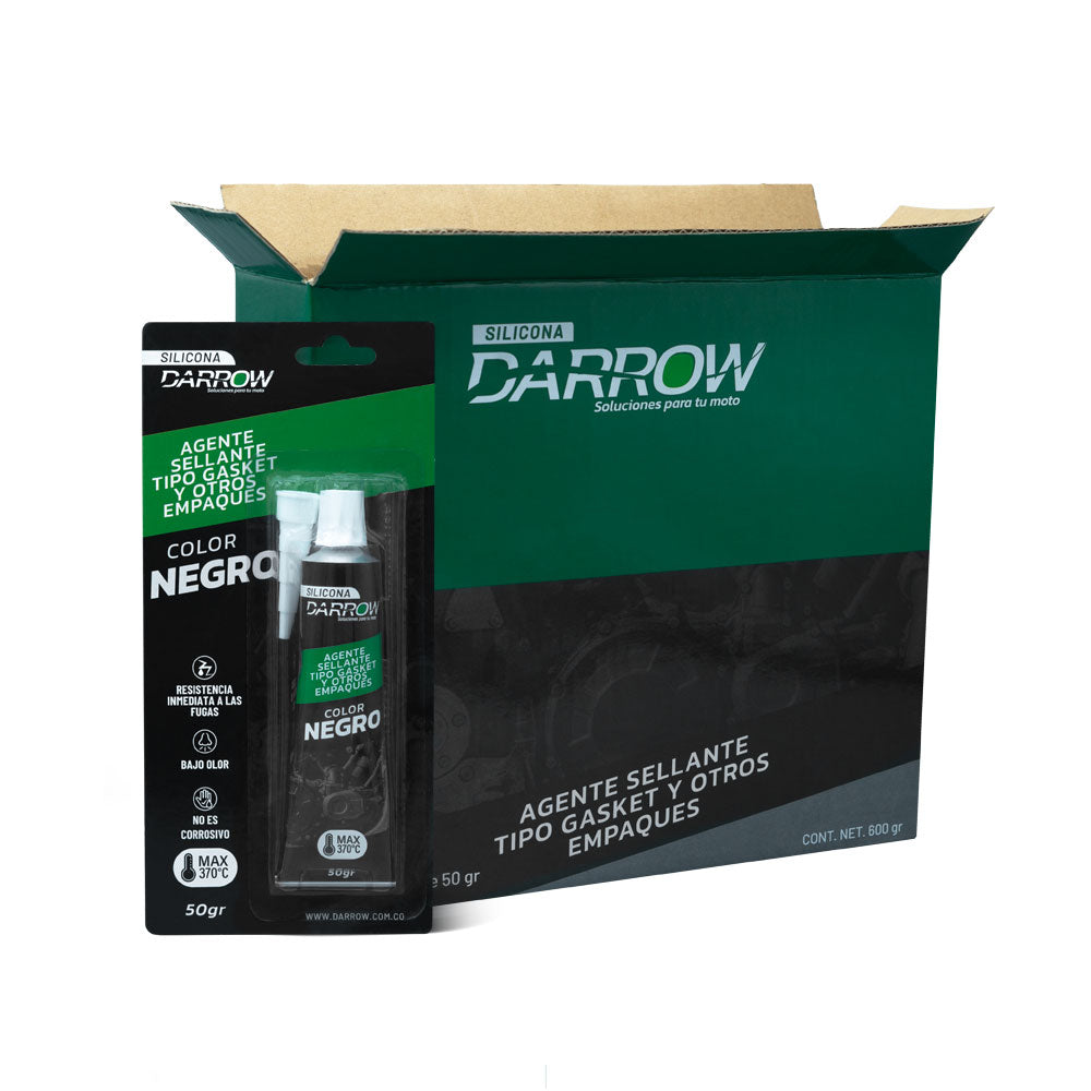 CAJA X 12 SILICONA AUTOMOTRIZ NEGRA NEUTRA 50 GR